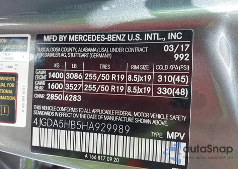 2017 Mercedes-Benz Gle 350 4Matic from USA, damaged, VIN 4JGDA5HB5HA929989